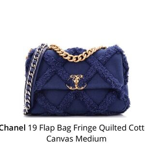 Chanel 19 Fringe Cotton Canvas Chanel Handbag.